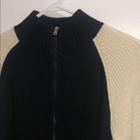 Black & Cream Knitted Sweater Jacket - Picture 2 of 3